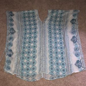 Lovestitch swim coverup aqua pattern